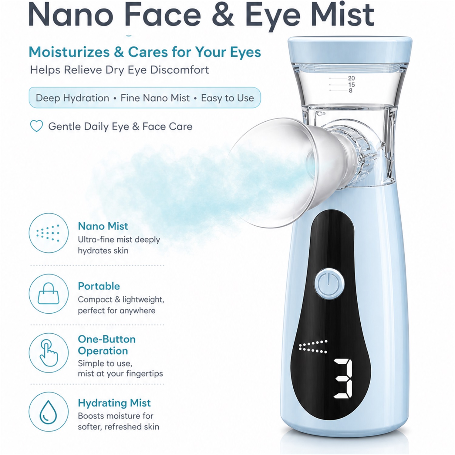 Eye Nano Humidifier Nebulizer  - Face Steamer ulasan dan harga