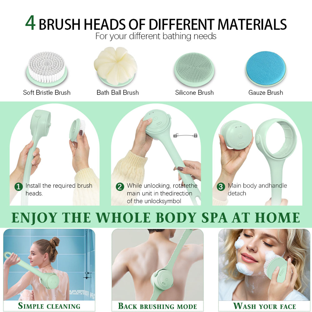 Electric Body Brush Back Scrub - Bath Salts ulasan dan harga